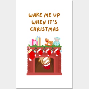 Wake Me Up When It’s Christmas Sloth Posters and Art